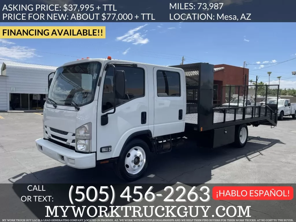 2017 Isuzu npr flatbed with dovetail